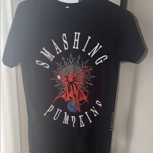 VINTAGE Smashing Pumpkins Black Graphic Tee - Band Logo Short Sleeve